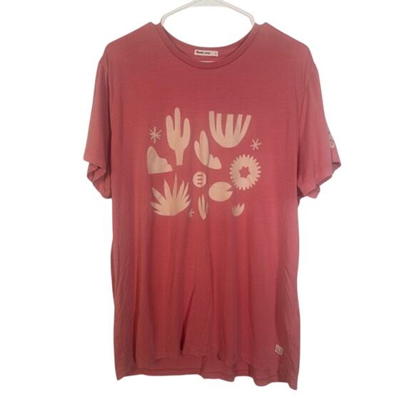 Marine Layer Tops - Marine Layer Pink Climate Short Sleeve Lightweight Cotton T-Shirt Women Sz L